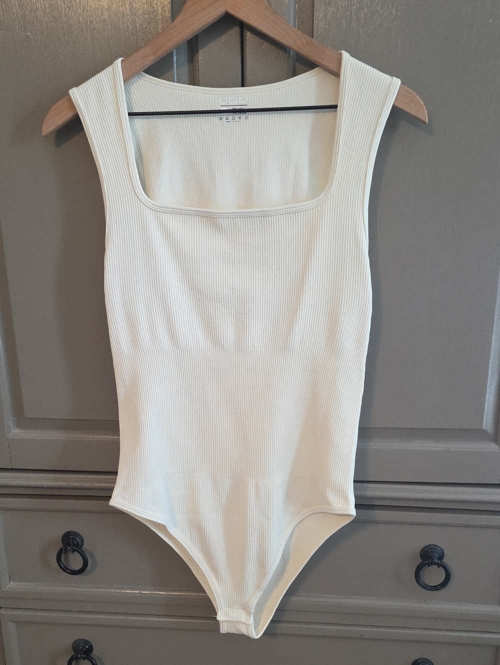 OQQ Sleeveless Ribbed Bodysuit Square Neckline Size XL